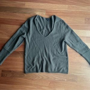 Something Navy Olive Green V Neck Sweater
